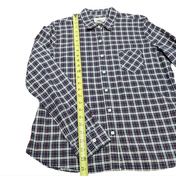 Ralph Lauren Denim & Supply Tomboy Plaid Women's Button Down‎ Shirt Blue Red XL - Picture 5 of 7